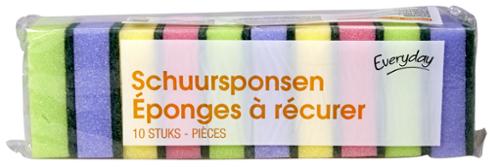 EPONGE A RECURER COULEUR 10PC/pqt EVER