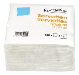 SERVIETTE BLANC 33x33cm 100up EVER