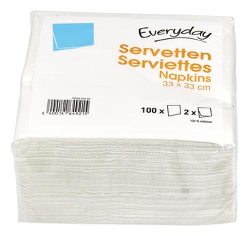 SERVIETTE BLANC 33x33cm 100up EVER