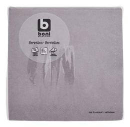 SERVIETTE GRIS 33x33cm 50up BONI