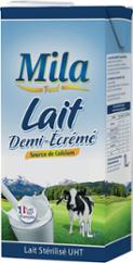 LAIT 1/2 ECREME BOUCHON 1Lx12 MILA