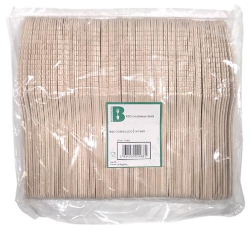 COUVERT BOIS COUTEAU 16CMX100U X10