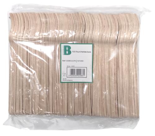 COUVERT BOIS FOURCHETTE 16CMX100 X10