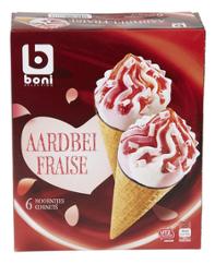 BONI GLACE FRAISE CORNET 120ML 6PC