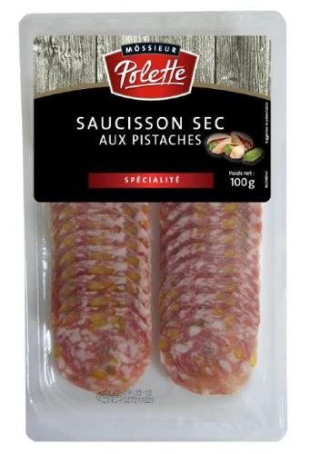SAUCISSON  APERO PISTACHE 100GRX12 POLET