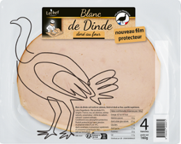 BLANC DE DINDE 4 TRANCHE 160Gx12 LECHEF