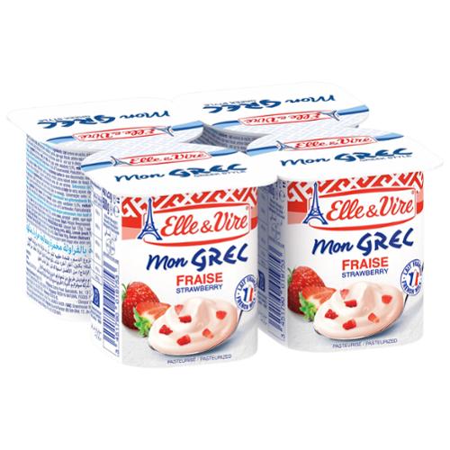 E.V DESSERT LACTE GREC FRAISE 6x4 125G