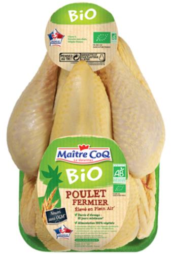 POULET FERMIER BIO +/- 1.6KG  S/FILM
